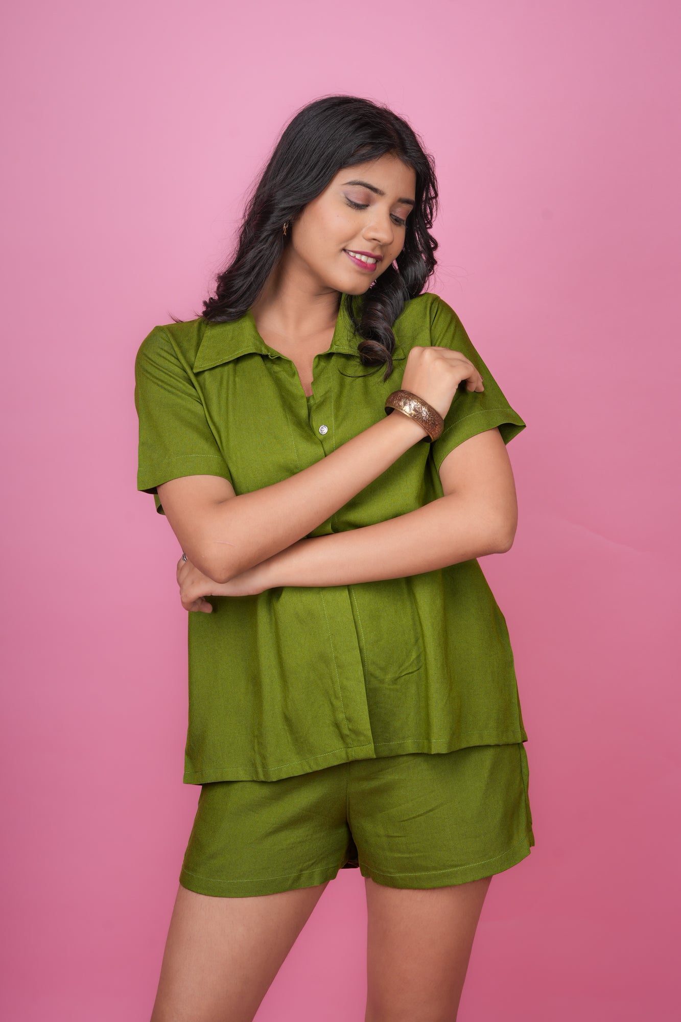Olive Green Co-ord Set - 52603C