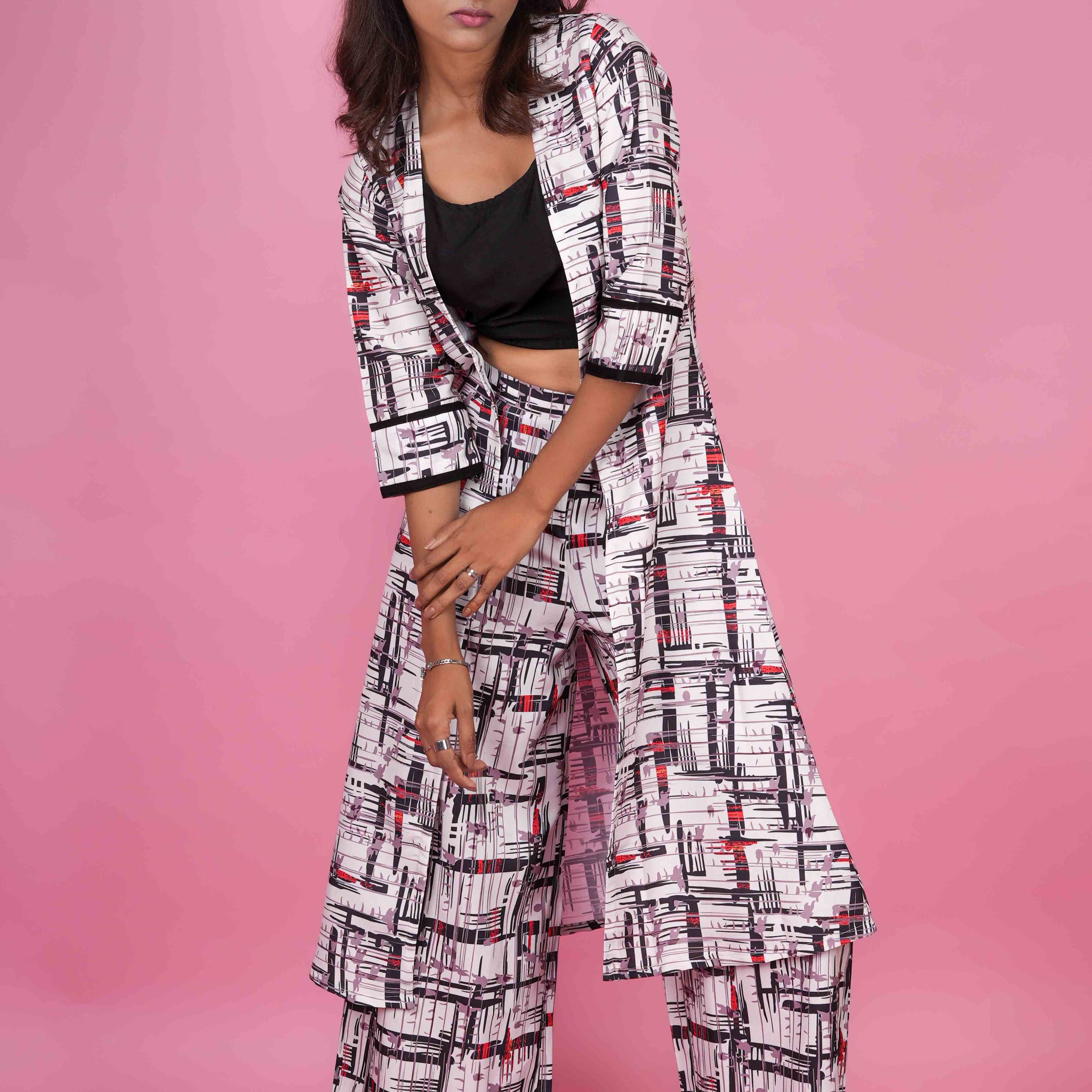 Geometric Elegance Co-ord Set- 52571C