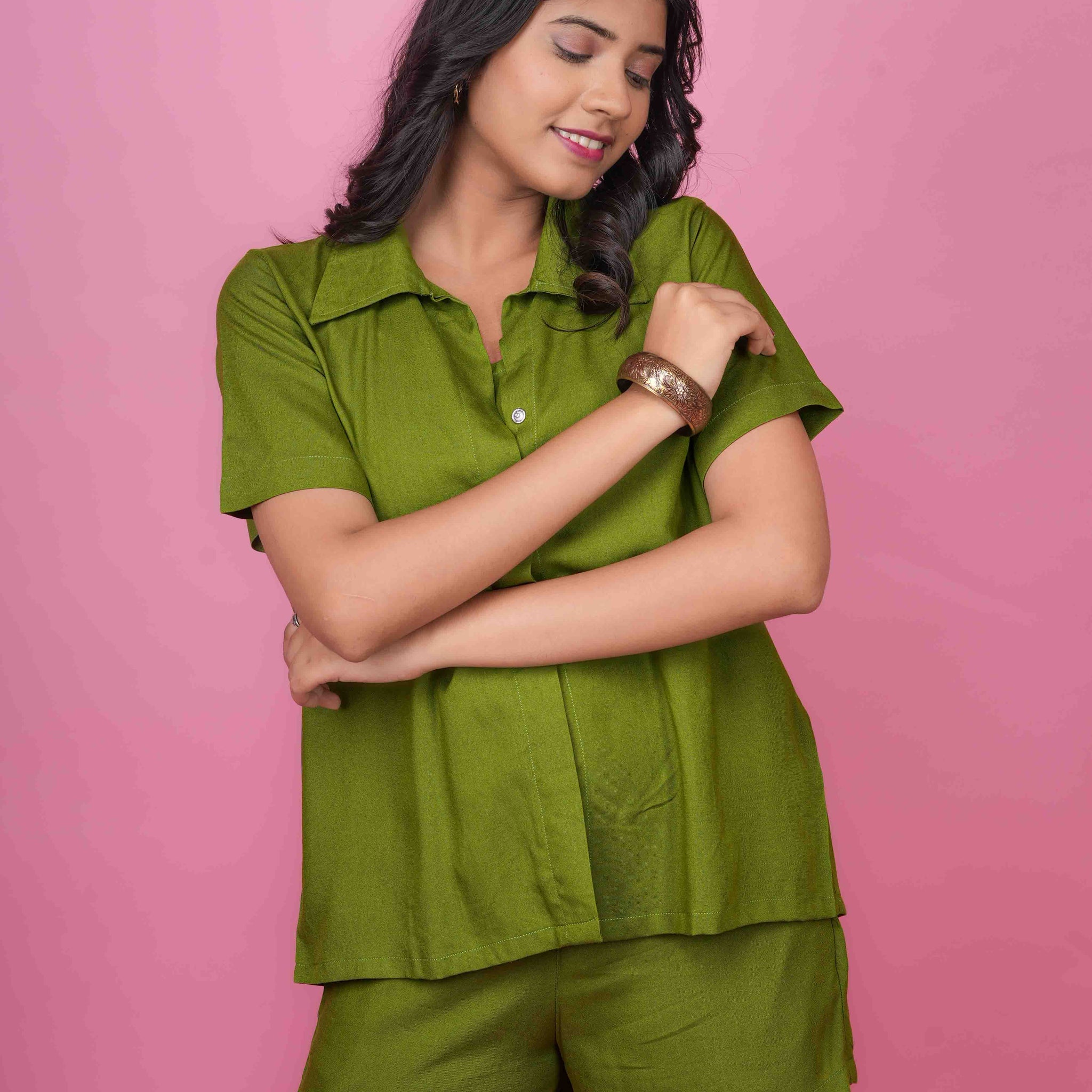 Olive Green Co-ord Set - 52603C
