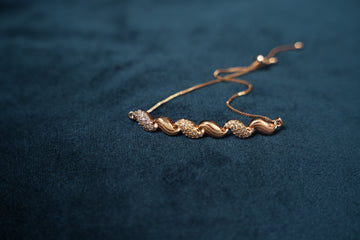 Gold Plated Twisted Link Bracelet- BR5003