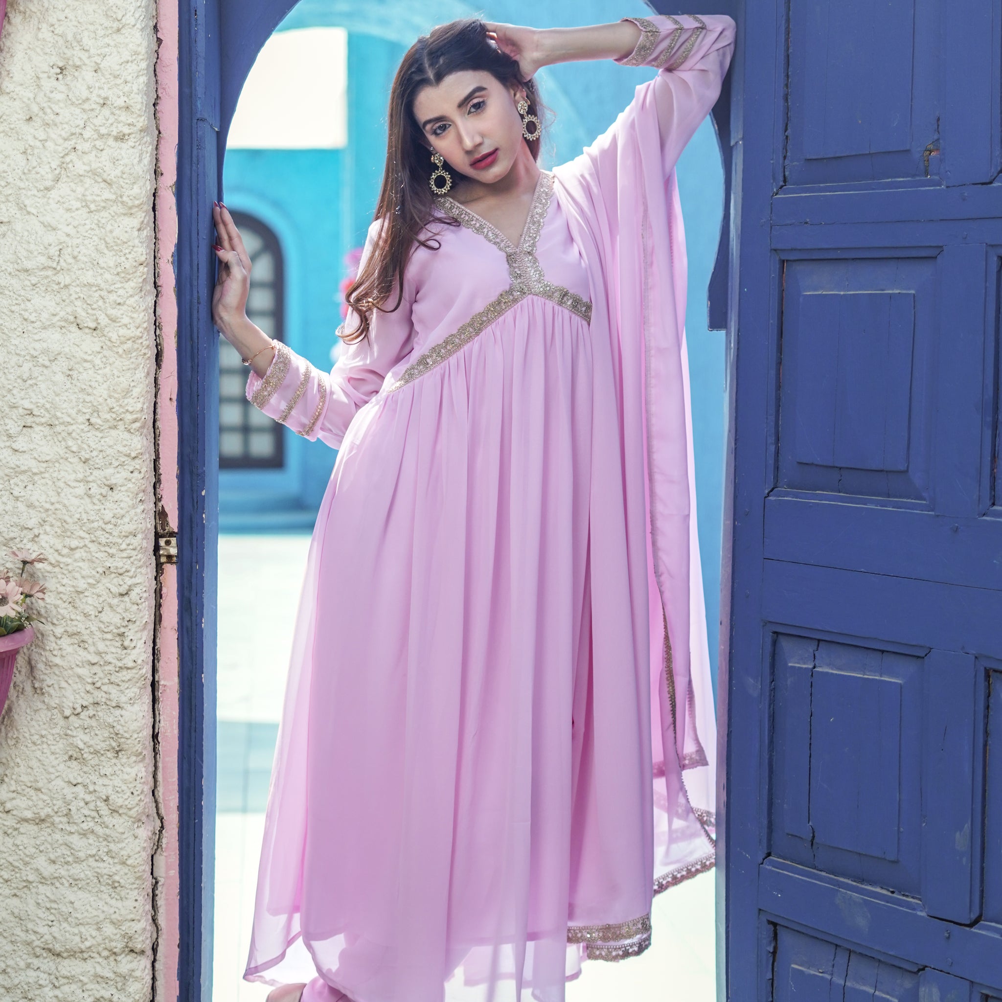Rosy Allure Anarkali - 52472A