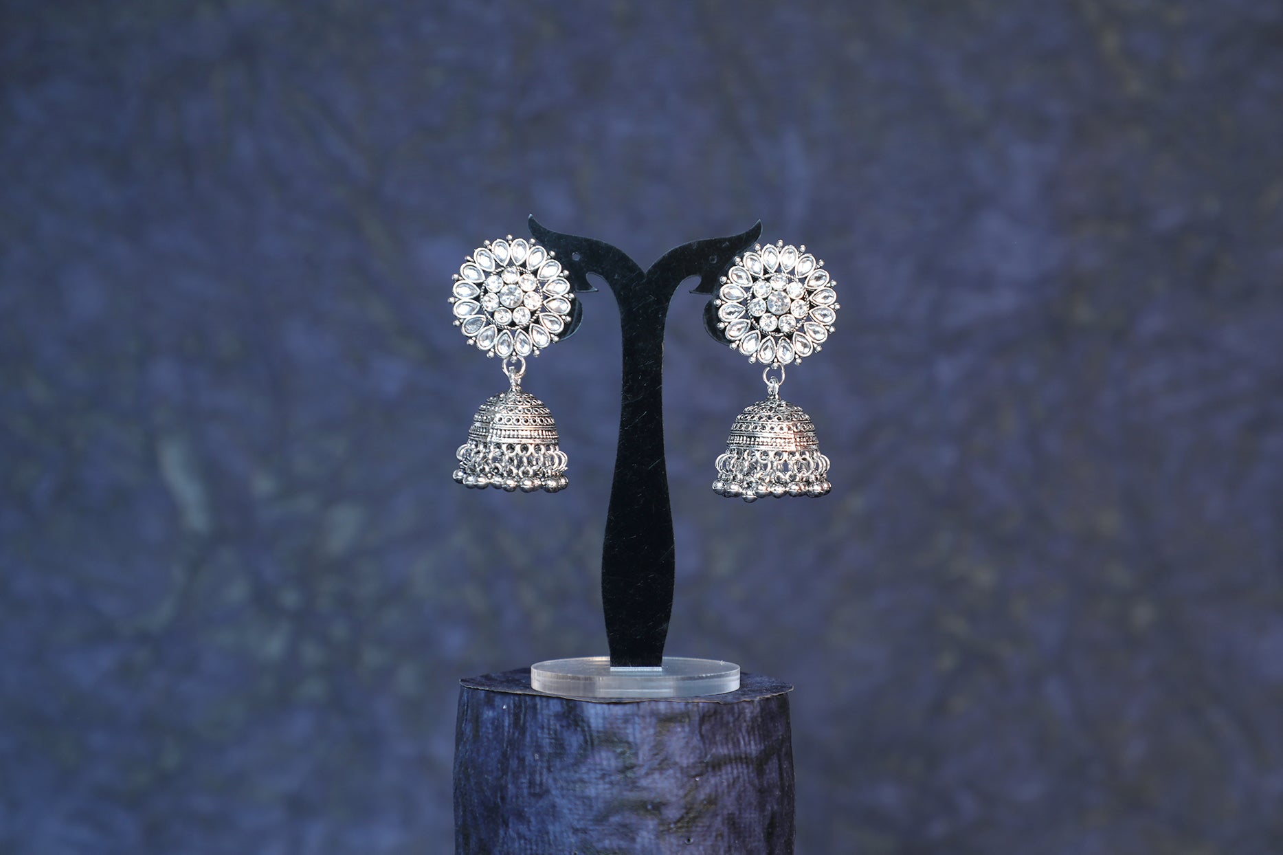 Silver Jhumka Earrings - Shaila