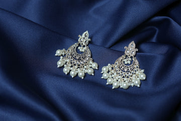 Light Gold Plated Kundan Chandbali Earrings - ER5002