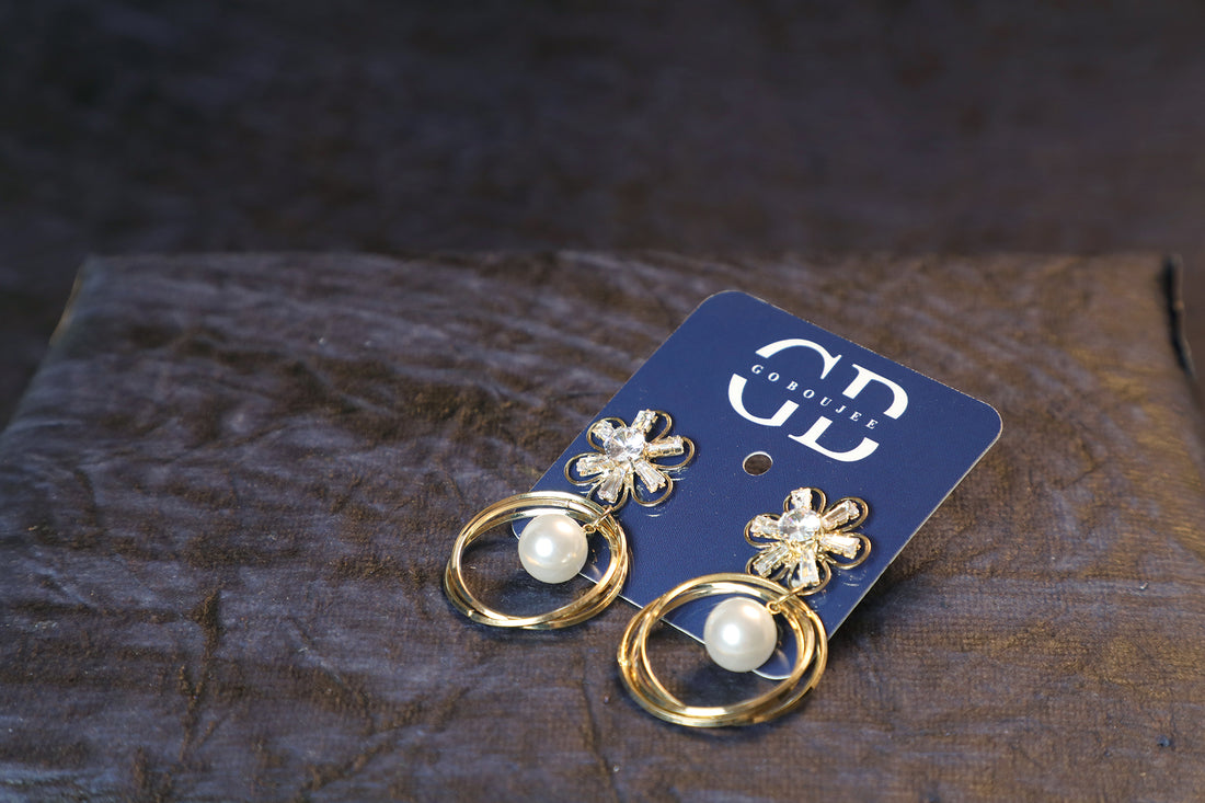Gold Plated American Diamond Drop Earrings - ER5054