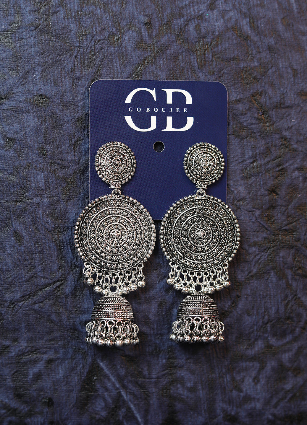 Silver Oxidised Drop Earrings - ER5065