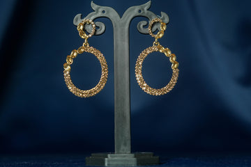 Antique Gold Oval Earrings - ER5036