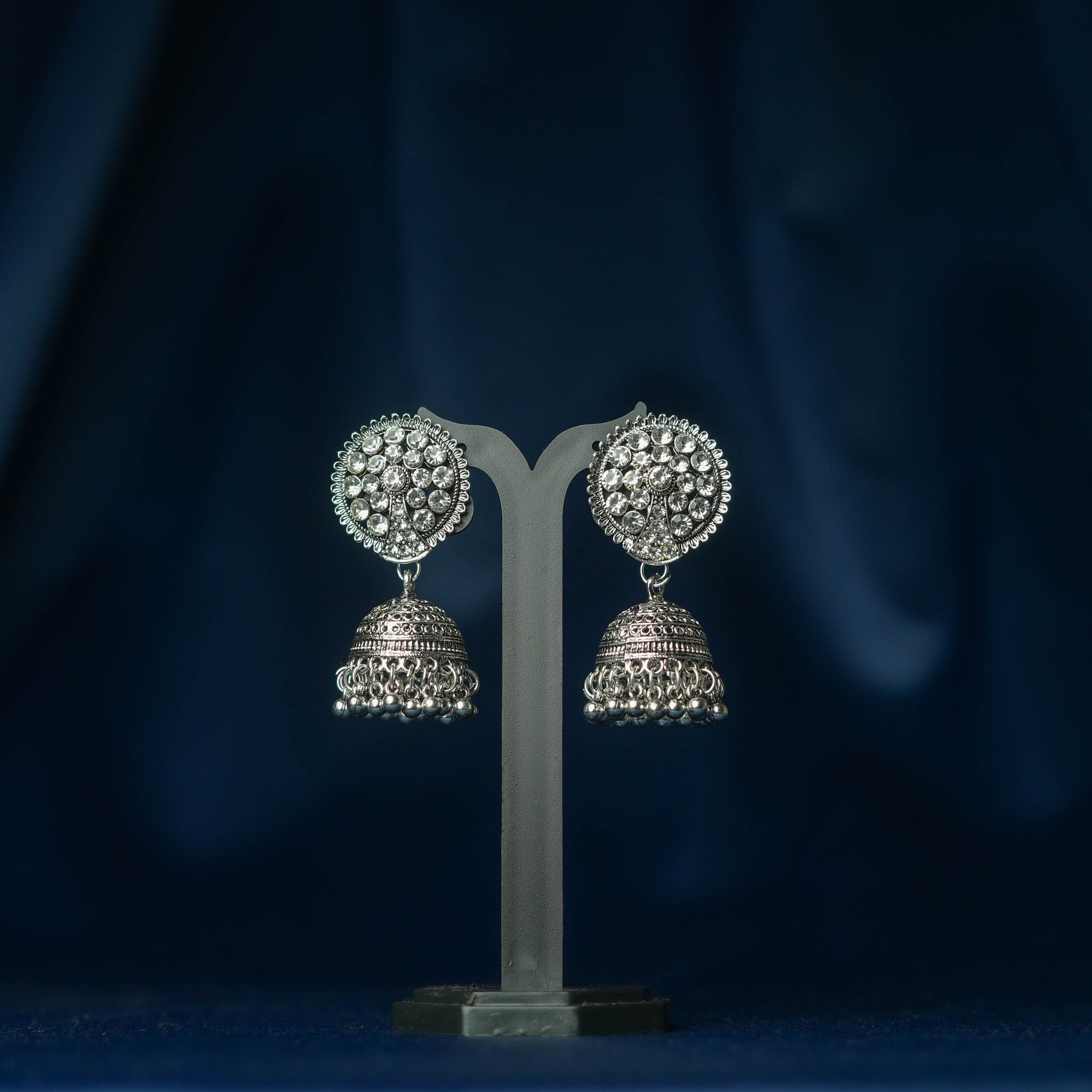 Oxidised Circular Jhumkas - ER5057