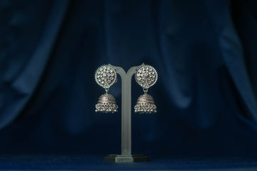 Oxidised Circular Jhumkas - ER5057