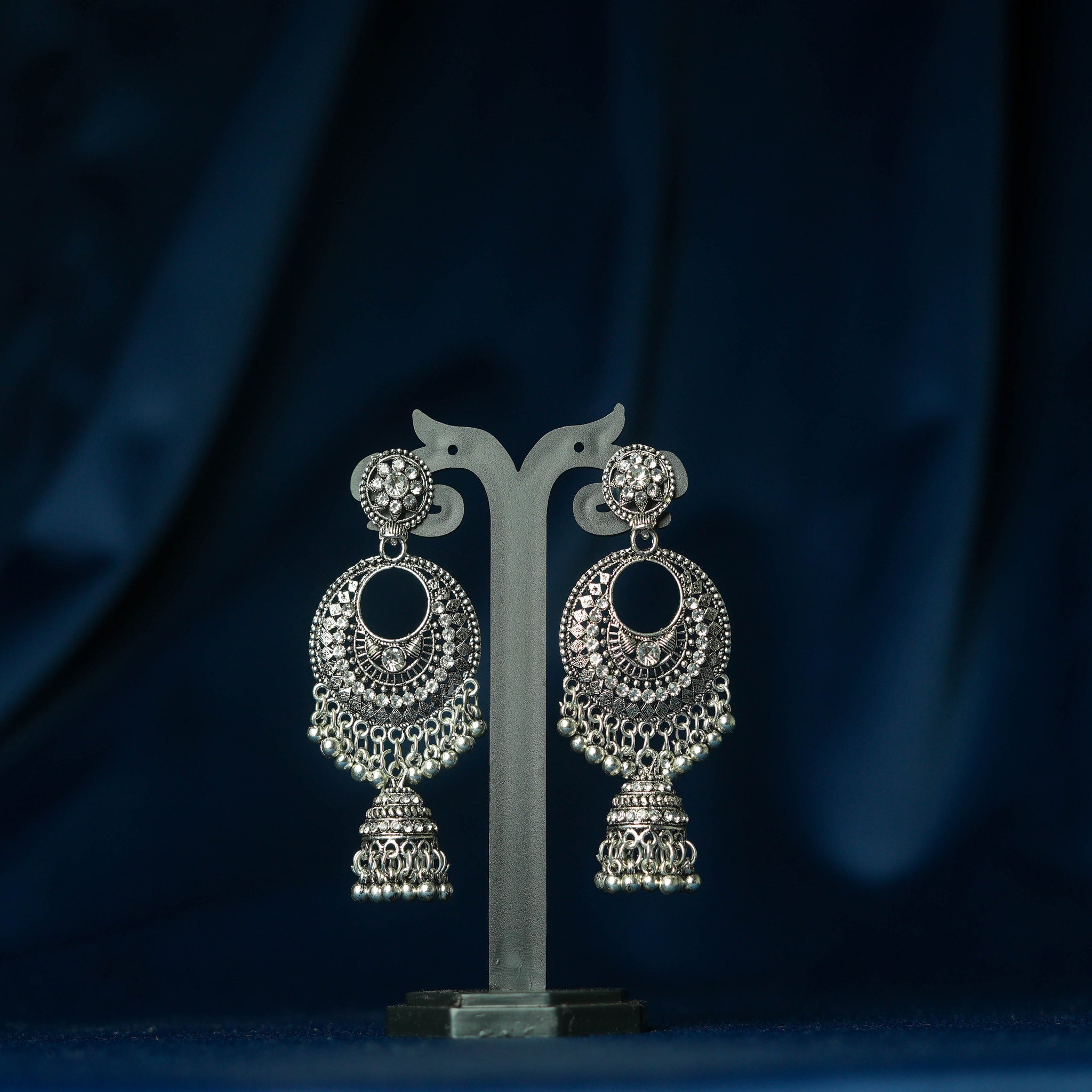 Oxidised Spherical Jhumkas - ER5071